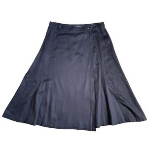 J. Crew Women’s Drapey Wrap Skirt Gramercy Twill Size 6 Black Lyocell Classic